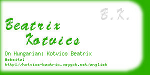 beatrix kotvics business card